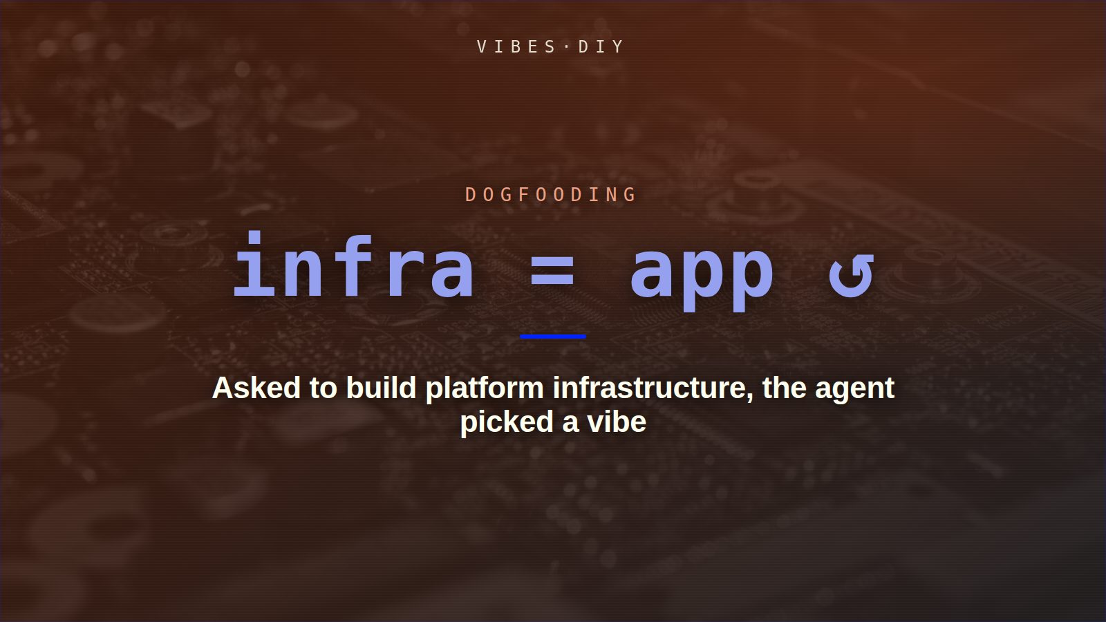 Asked to build platform infrastructure, the agent picked a vibe