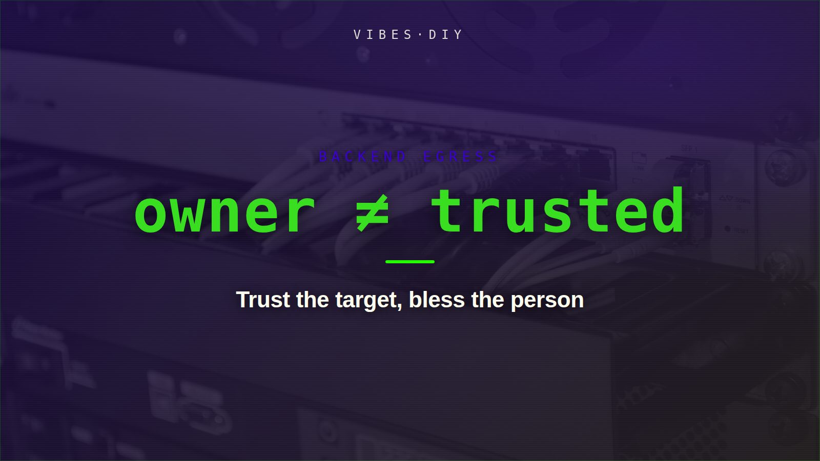 Trust the target, bless the person