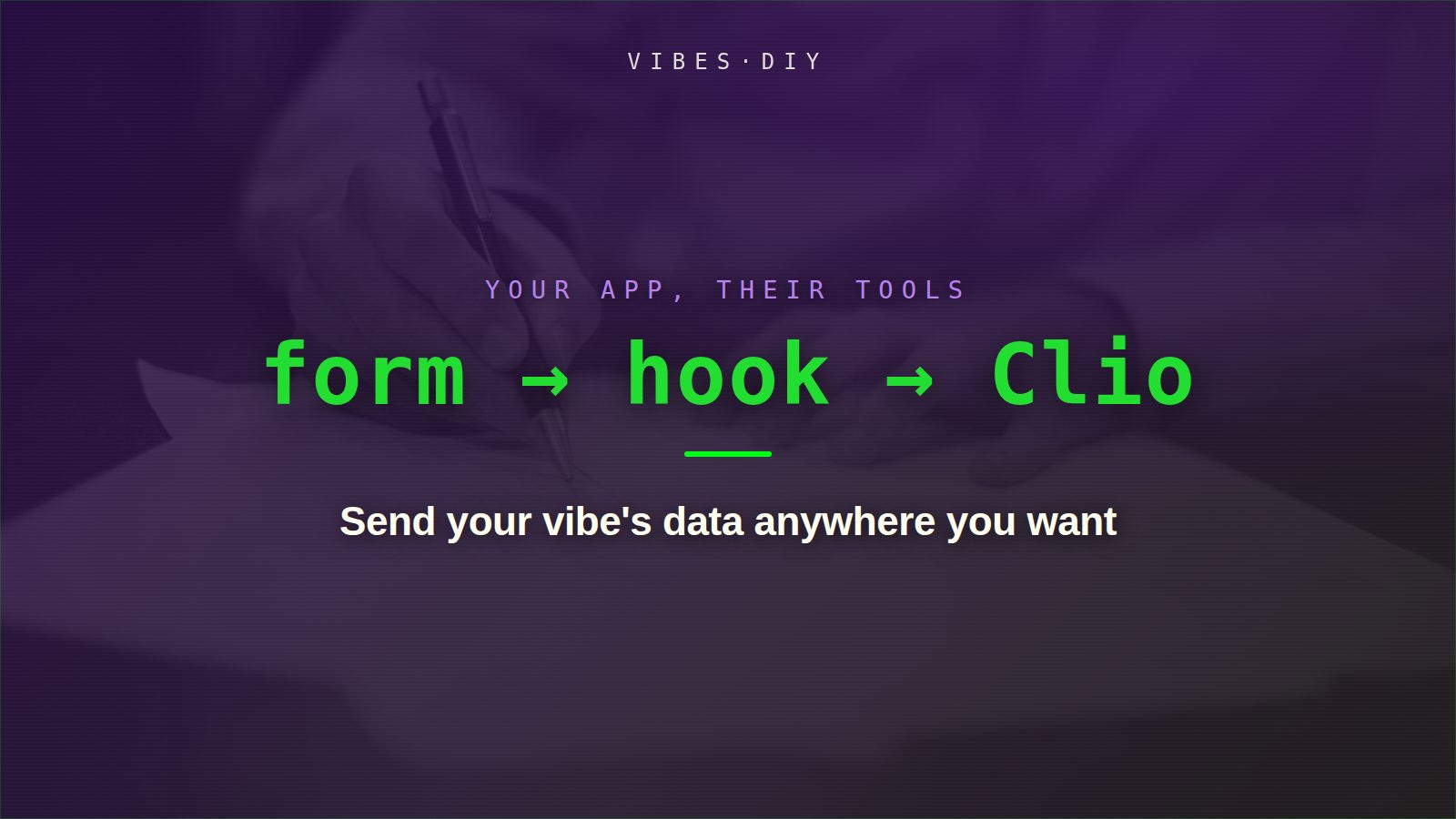 Title card: a record leaves your app and lands in the tool you already use.