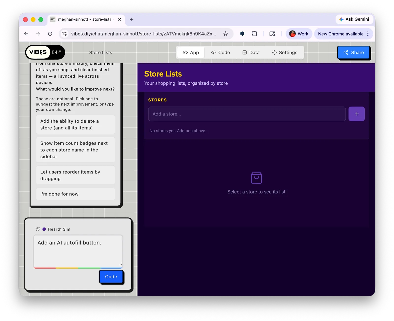 Typing — Add an AI autofill button — in the chat